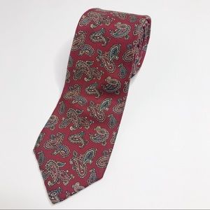 Vintage Christian Dior All Silk Red Paisley Tie